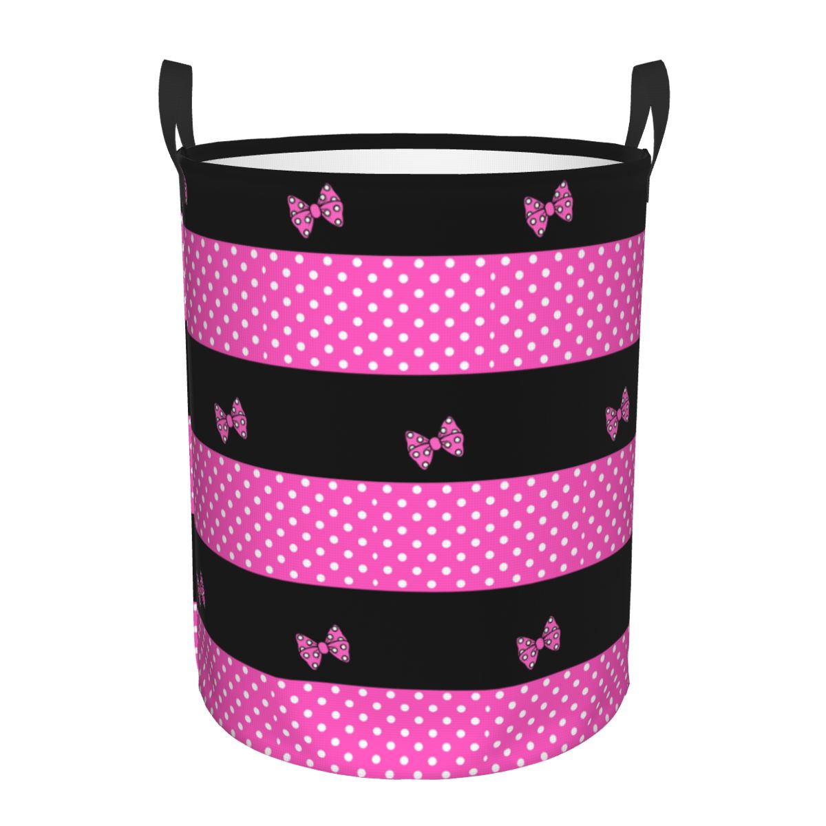 Kids Toys Basket - Özel pembe Minnie Polkadots çamaşır sepeti