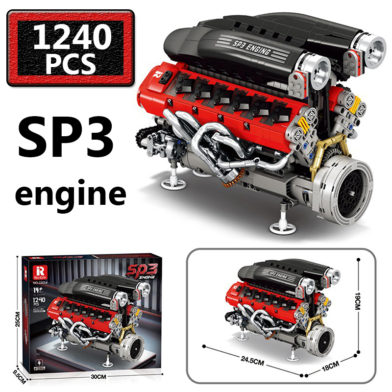 Kids Toys Idea - 1240 Parça Araba Motoru SP3 Motor
