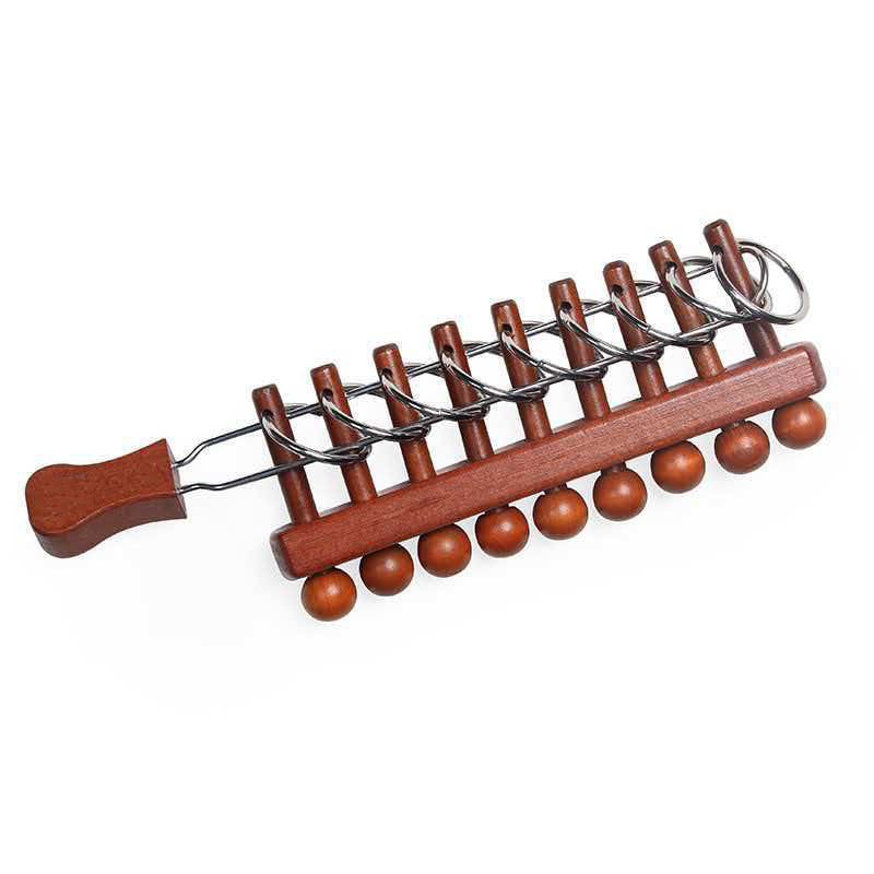 Wooden Puzzle Kids - Klasik Çin Dokuz Bağlantılı Halkalar Bulmaca