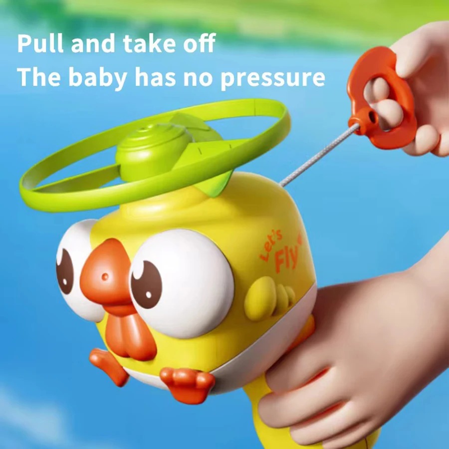 Kids Toys 10 Year Old - Çocuklar için İpli Çekmeli Bambu Helikopter