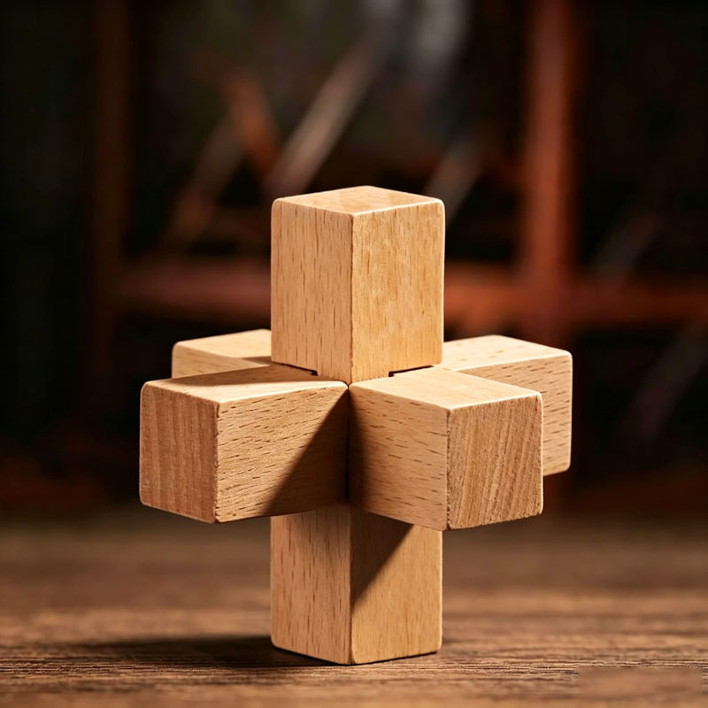 Wooden Puzzle Kids - Kolay Çözülebilir Zeka Oyunu Birbirine Geçmeli