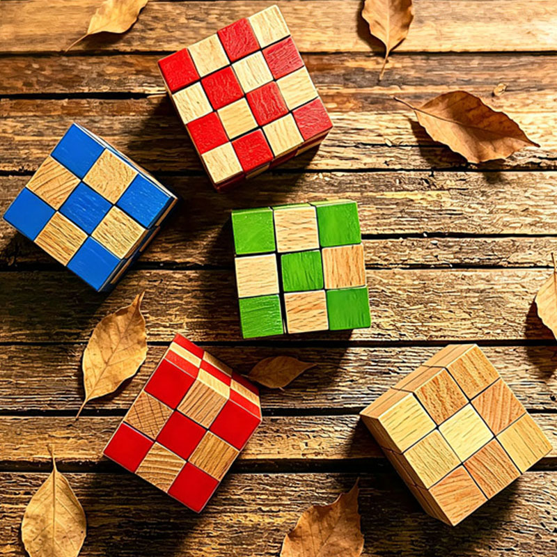 Wooden Puzzle Kids - Kare Yılan Küp Ahşap Zeka Oyunları