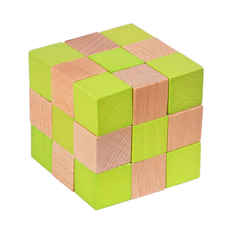 Wooden Puzzle Kids - Ahşap Yılan Küp Bulmaca IQ Mantık