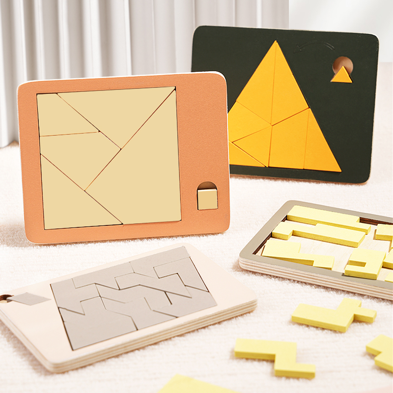 Wooden Puzzle Kids - Ahşap Geometrik Bulmacalar Mücadelesi İmkansız Beyin