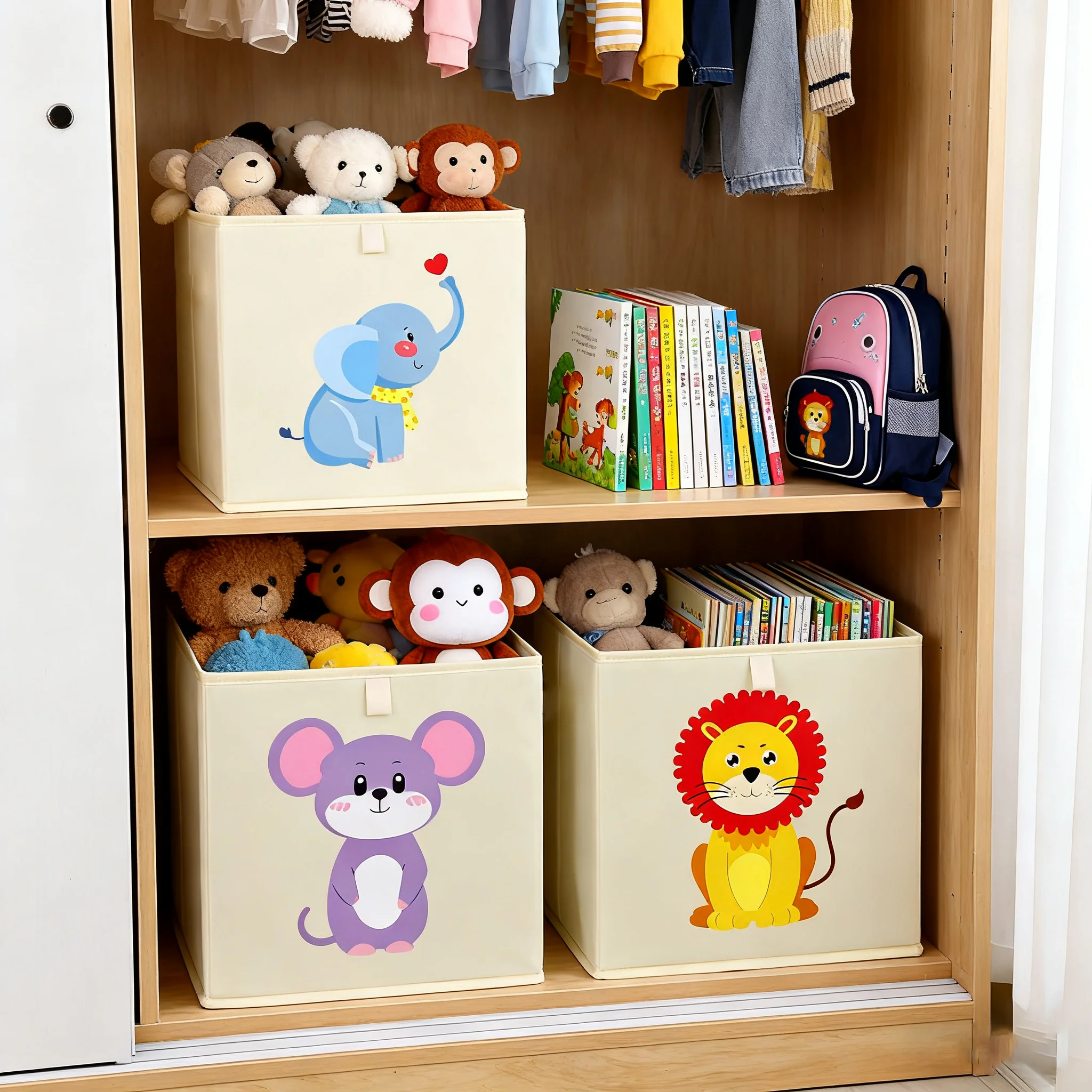 Kids Toys Basket - Sevimli Karikatür Çocuk Saklama Sepeti Oyuncak
