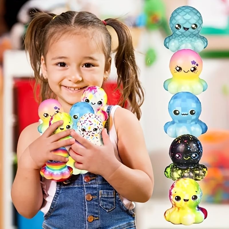 6/12 adet ahtapot yavaş yumuşa - Kids Toys Basket incelemesi ve fiyatı