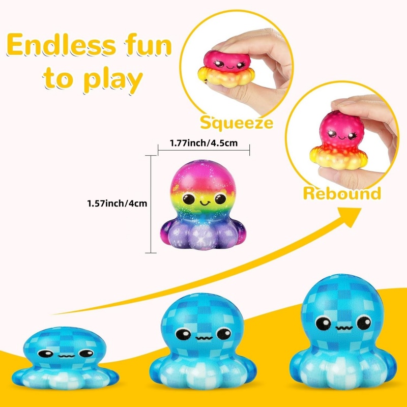6/12 adet ahtapot yavaş yumuşa - Kids Toys Basket incelemesi ve fiyatı